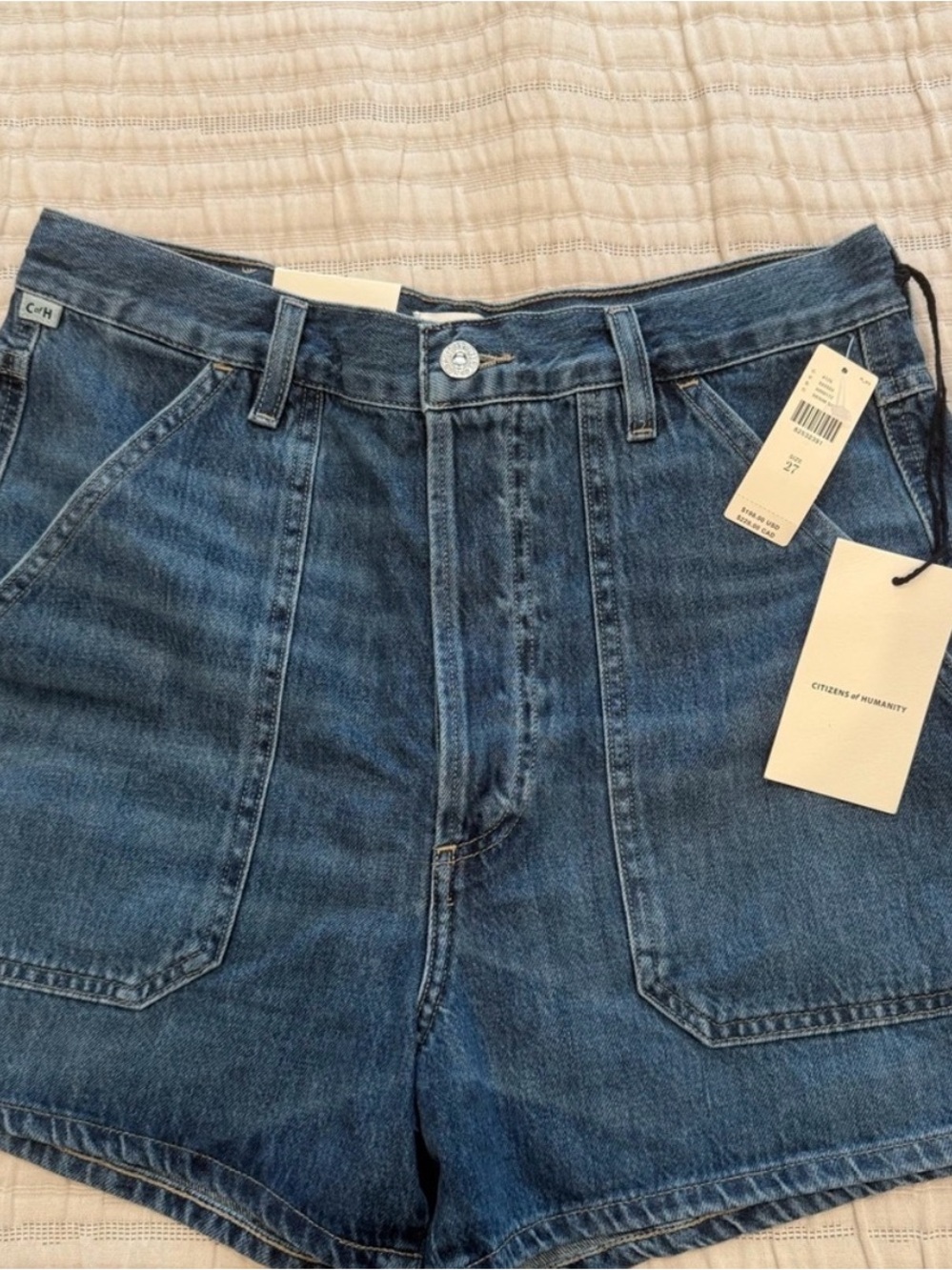 Citizens Of Humanity Dark Blue High-Rise Denim Shorts